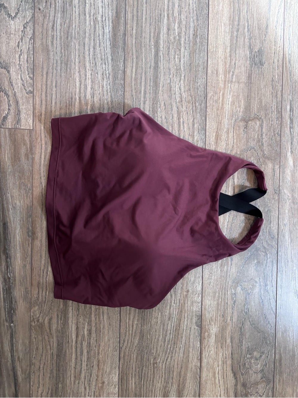Athleta Burgundy Cross-Back Longline Sports Bra/Crop Top – Size M